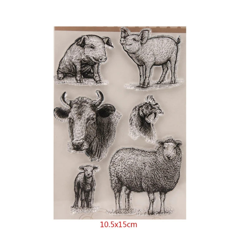 Прозрачный силиконовый Печатный штамп с животными для скрапбукинга альбомов