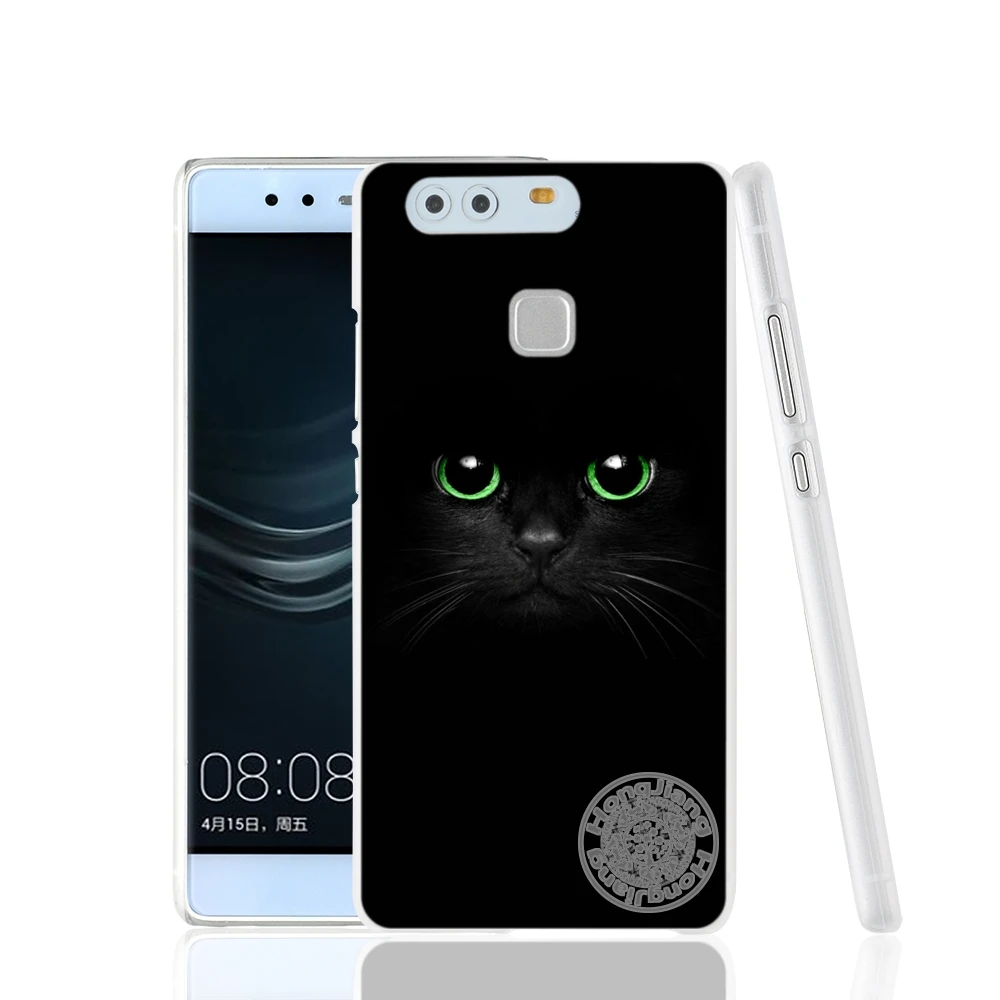HAMEINUO черный простой дизайн модный Кот Череп чехол для телефона huawei Ascend P7 P8 P9 P10 lite