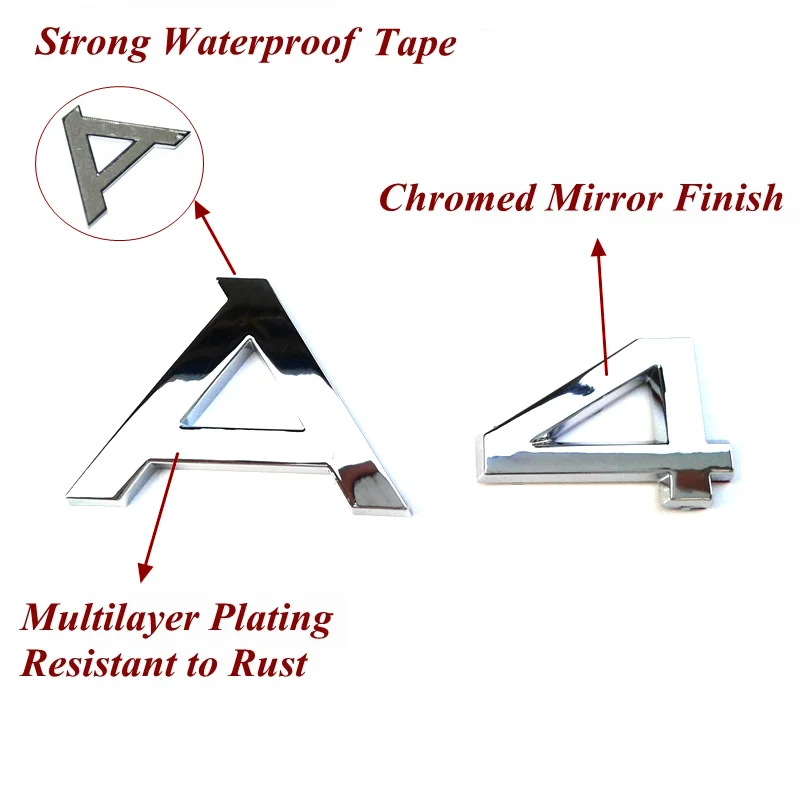 

3D Number A4 Rear Back Badge Emblem Sticker