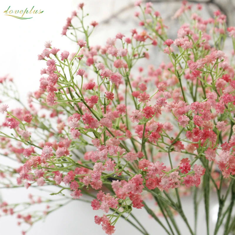 

80 mini heads 1PC DIY Artificial baby's breath Flower Gypsophila Fake Silicone plant for Wedding Home Party Decorations 8 Colors