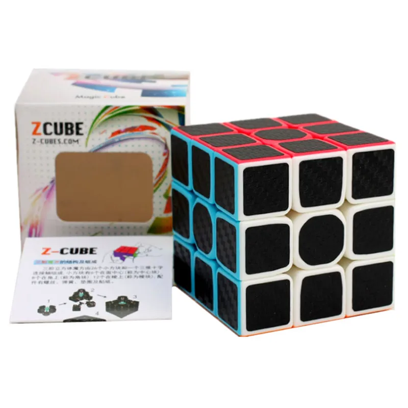 2018 Новый zcube углерода Волокно Стикеры Скорость 3x3x3 Magic Мэджико Cube Обучающие