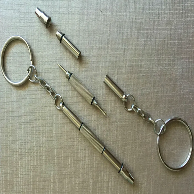 Mini Multifunction Keychain ruled four glasses screwdriver small tool combination mobile phone repair manual | Дом и сад