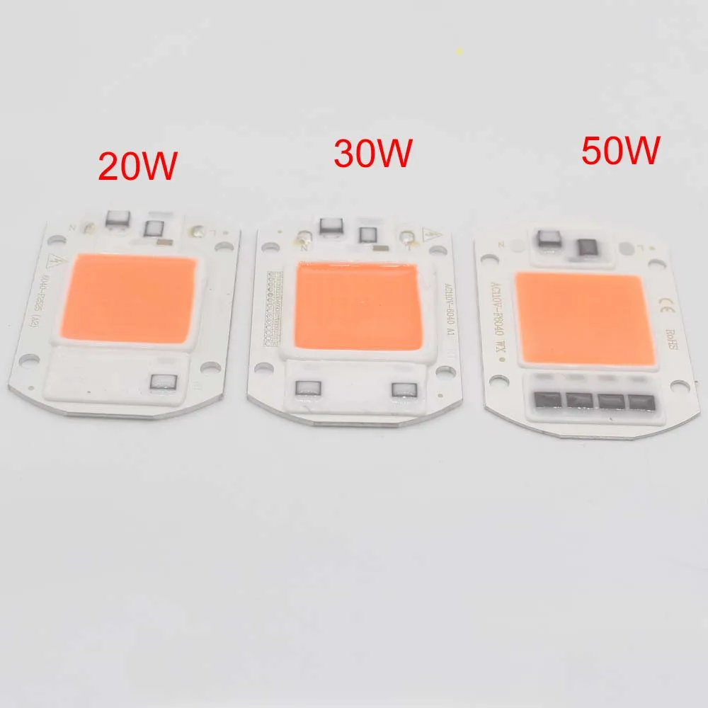 Светодиодный Grow Фито лампы с рассеивателем 20W 30W 50W 110V 220V COB светодиодный чип LED