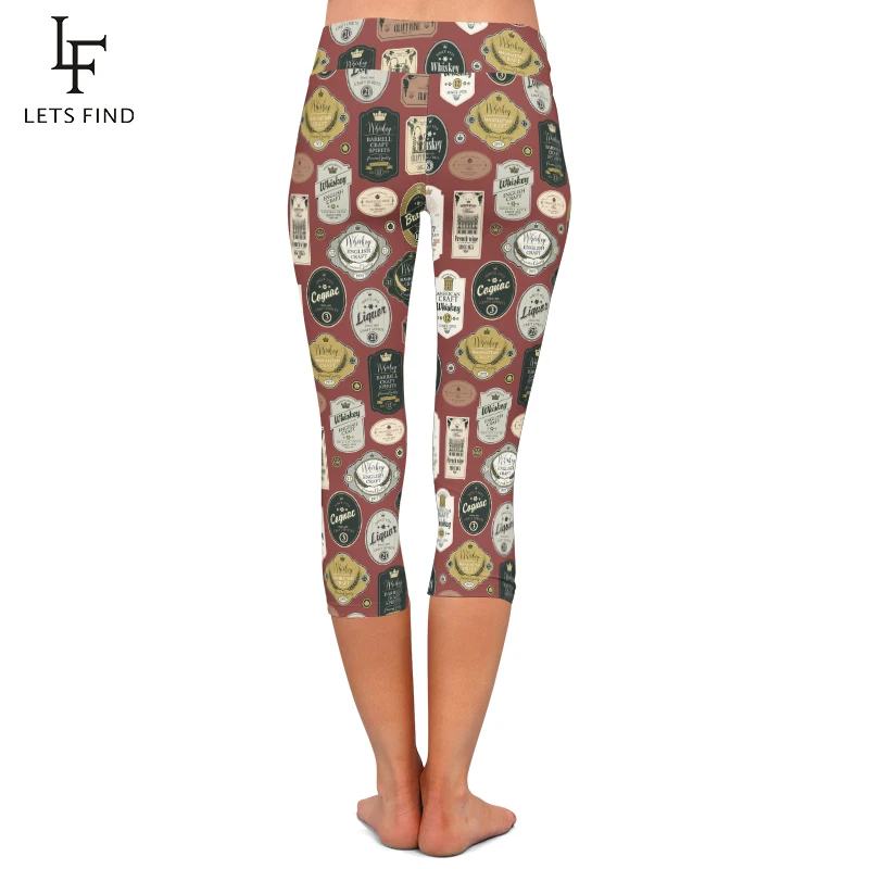 Женские леггинсы для фитнеса LETSFIND модные до середины икры с высокой талией