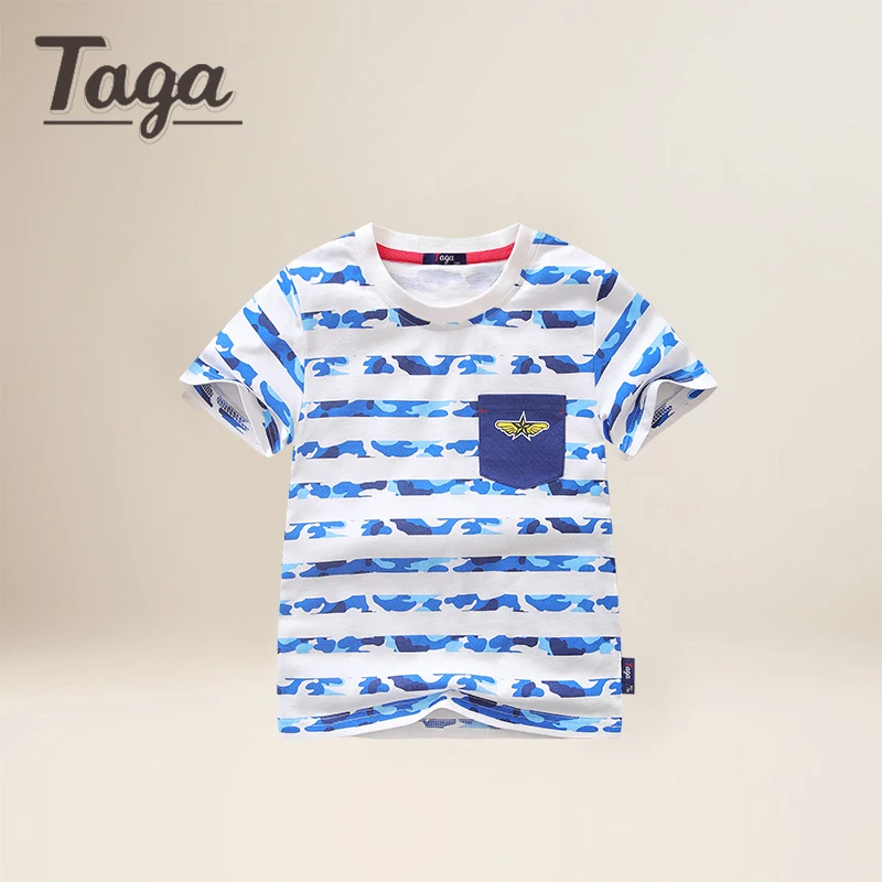 Taga Летний стиль Модные хлопковые Обувь для мальчиков футболки детская одежда