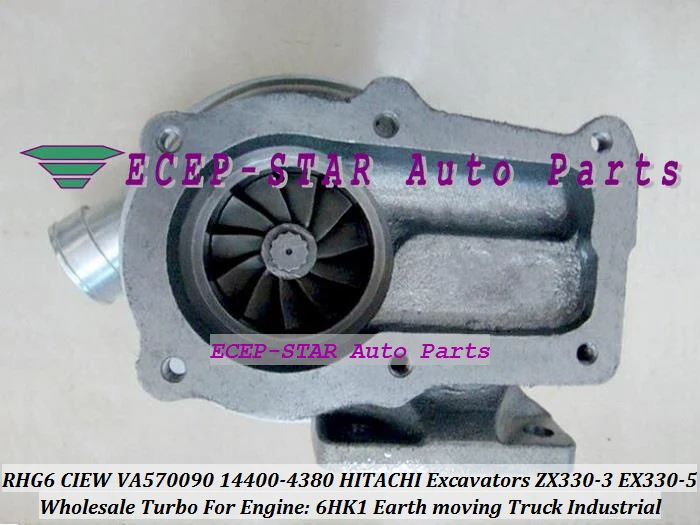 Турбокомпрессор RHG6 CIEW VA570090 114400-4380 для HITACHI экскаватора ISUZU землеройная ZX330-3 ZX350