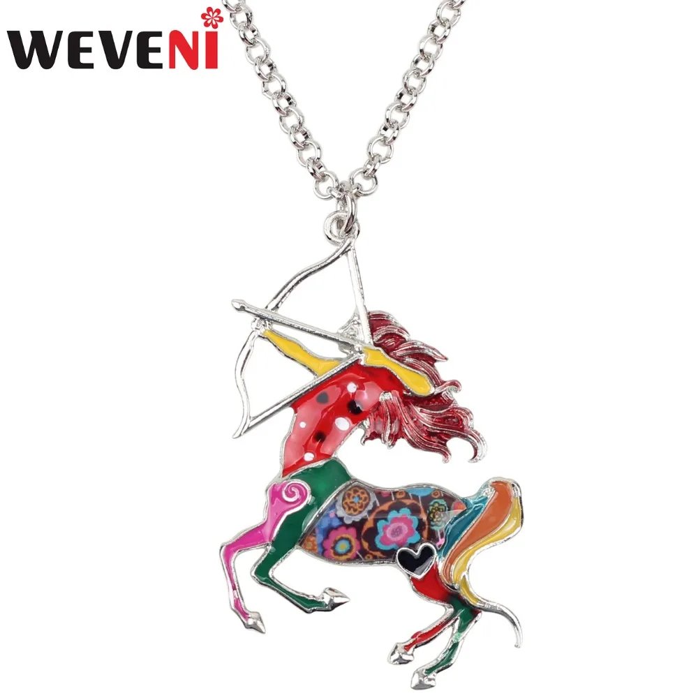 Подвеска WEVENI с эмалью металлический кулон со знаками Зодиака ожерелье цепочкой