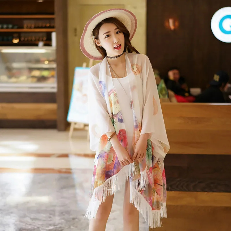 

New Summer Lady Thin Long Chiffon Shawl Women Sun Protection Breathable Sunscreen Driving Cycling Scarf Female Cool Stoles H3147