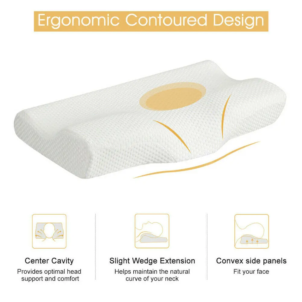 Ортопедическая подушка с эффектом памяти 4 цвета латексная для шеи мягкая