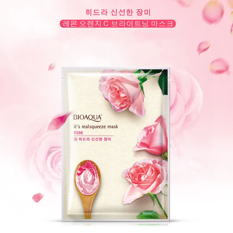 BIOAQUA Rose маска для лица плавное Увлажнение Маска для лица контроль жирности увлажняющая питательная сужающая поры маска уход за кожей 1 шт