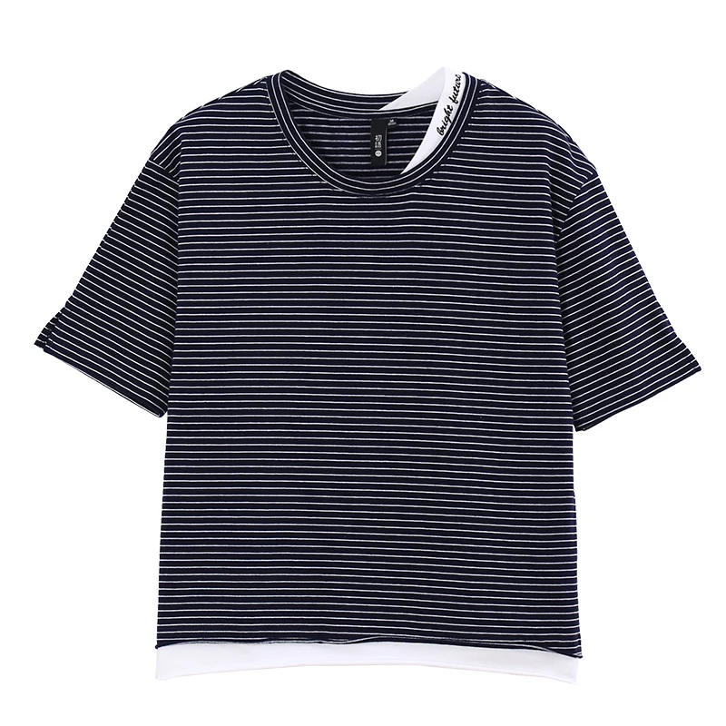 Toyouth летний базовый с круглым вырезом Футболка буквенным принтом свободные