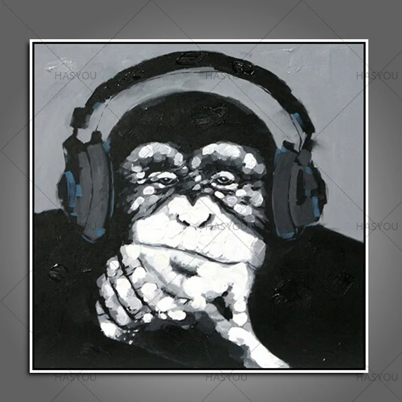 Большая настенная роспись без рамы 100% современное искусство с животными