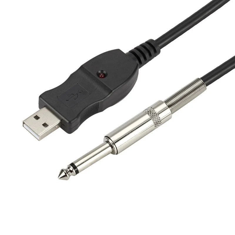 Популярный USB кабель для гитары записи басов на ПК с разъемом 6 5 мм аудиоадаптер