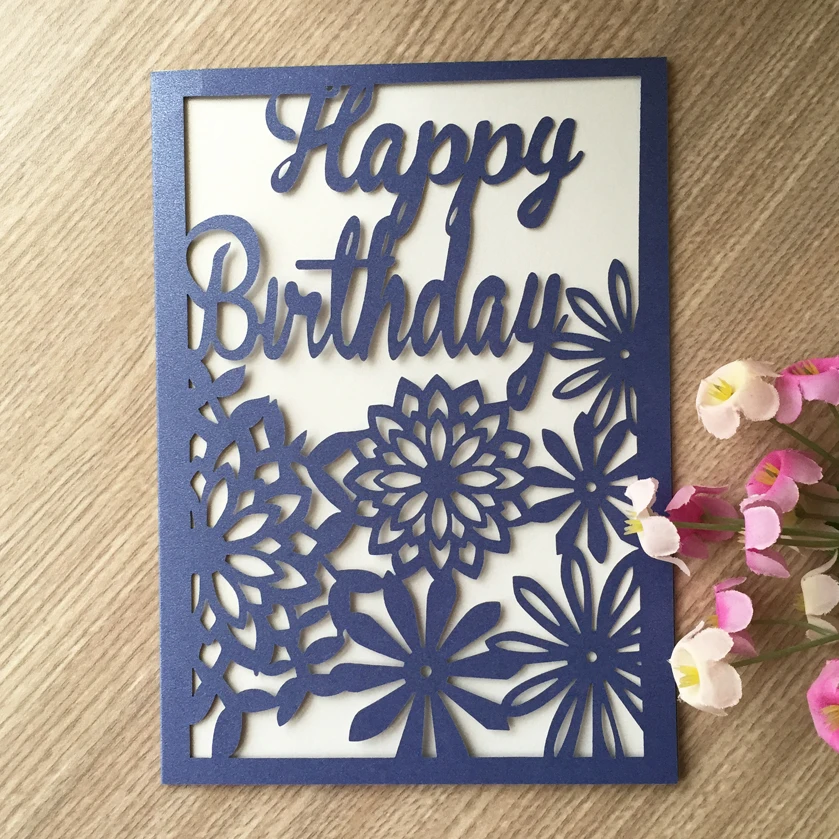 20 шт. с цветами лазерной резки Глянцевая мерцание довольно счастливое