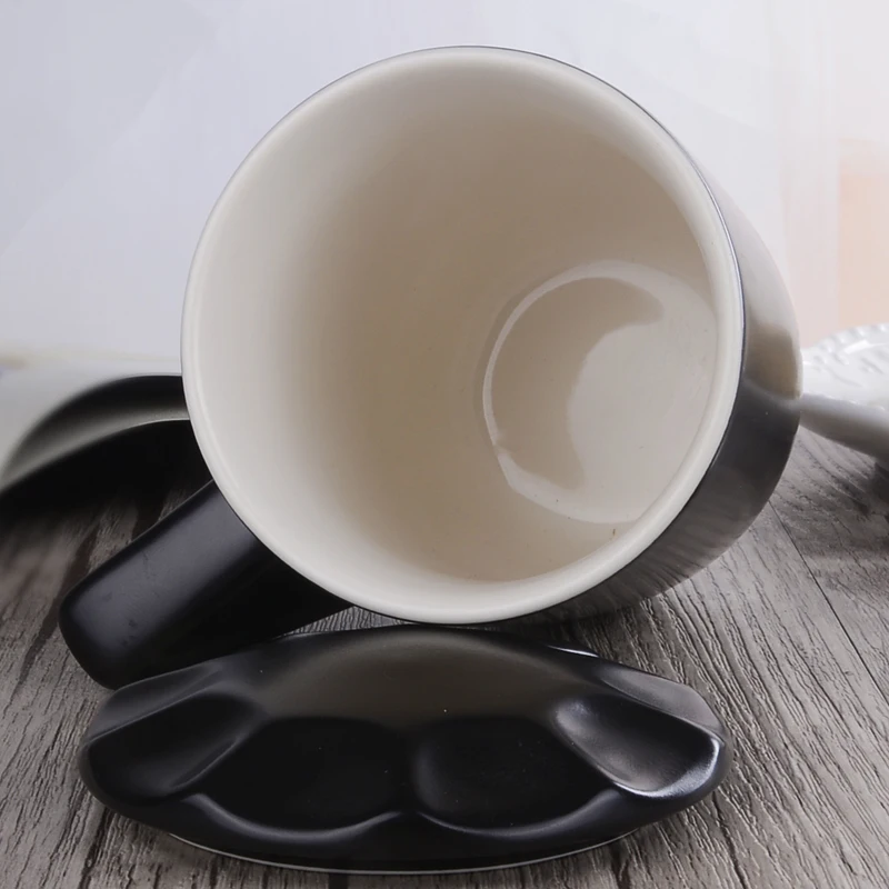 Творческий Посуда Кружки Керамические Кофе Молоко Вода Чай Кубок с Крышкой ложка
