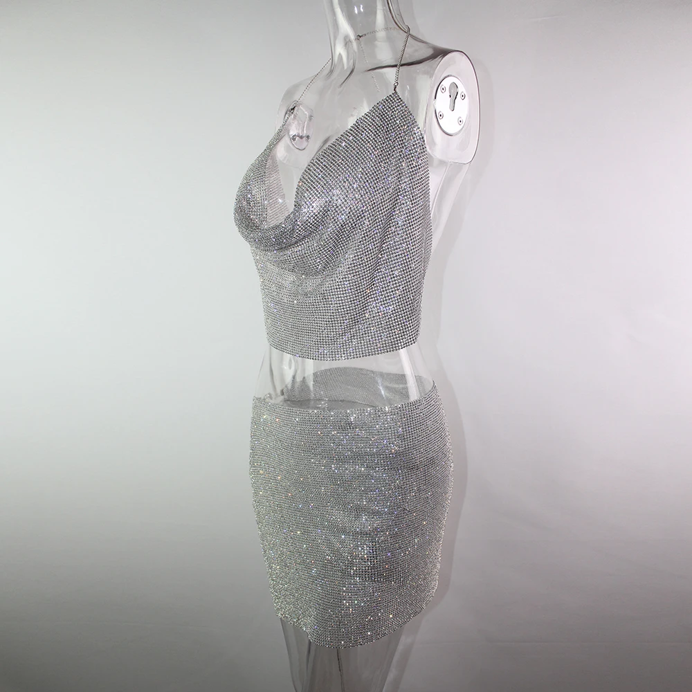 2018 сексуальная юбка и женские комплекты с открытой спиной лямкой на шее