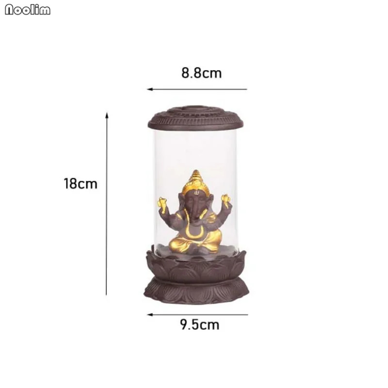 Курильница для благовоний Ganesha с защитным стеклом и фиолетовой глиной|Благовония