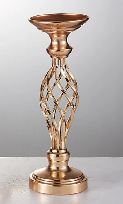 Gold height 40 cm Золотые/серебряные цветы вазы подсвечники дорожный свинцовый стол Центральная металлическая подставка подсвечник для свадебной вечеринки канделябры - Цвет: Gold height 40 cm