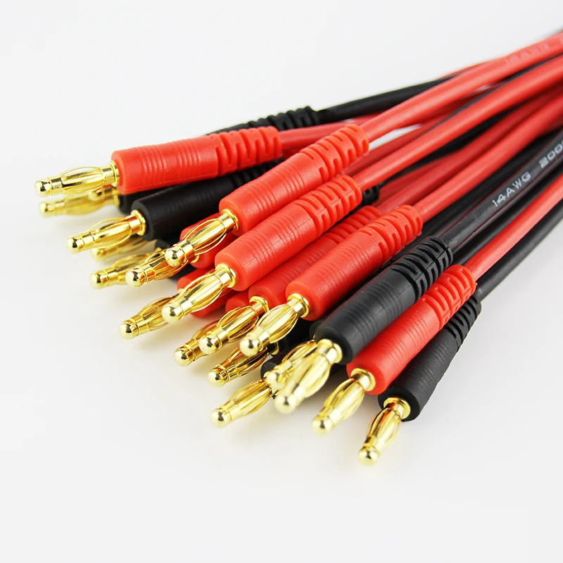 10 шт. XT90 до 4 0 мм банановый разъем с 14awg 15 см силиконовый кабель зарядное