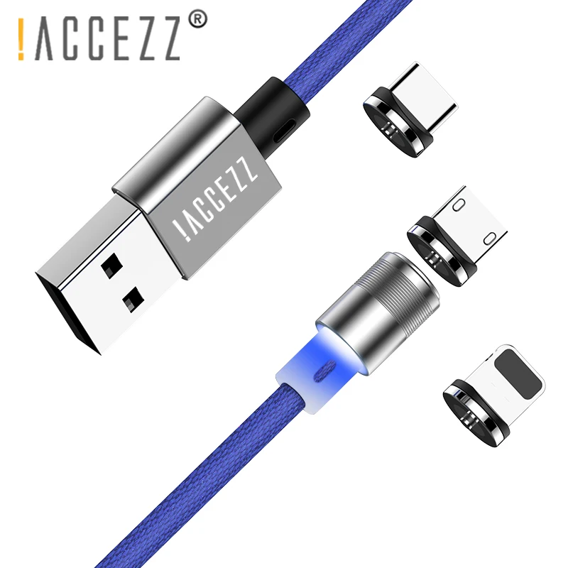 ! ACCEZZ Магнитный кабель USB кабели для Apple iPhone X XS MAX XR Быстрая зарядка Micro Type C Samsung S10 S9