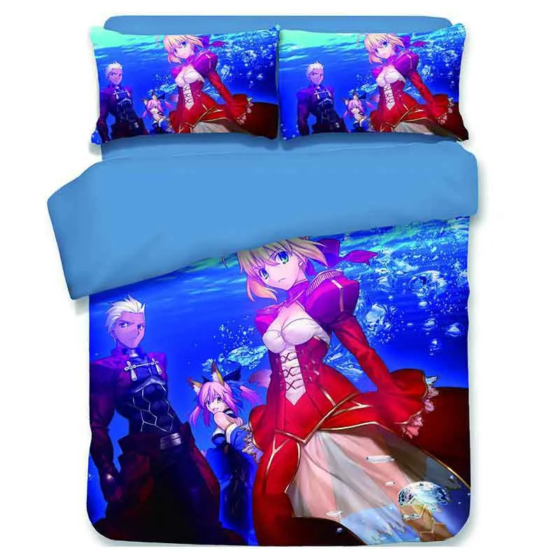 6 Fate/stay night 3D мультяшное постельное белье с аниме набор Arturia и Altria Double queen King Утешитель комплекты постельного белья Постельное белье Saber Fate - Цвет: 6