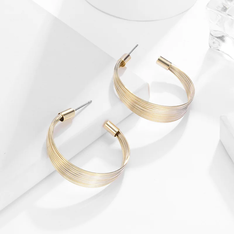 Shineland 2020 Модные роскошный клип серьги металлические bijoux трендовые для женщин