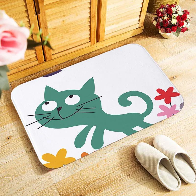 С рисунком кота 40x60 см наружный входной коврик маленький для детской спальни