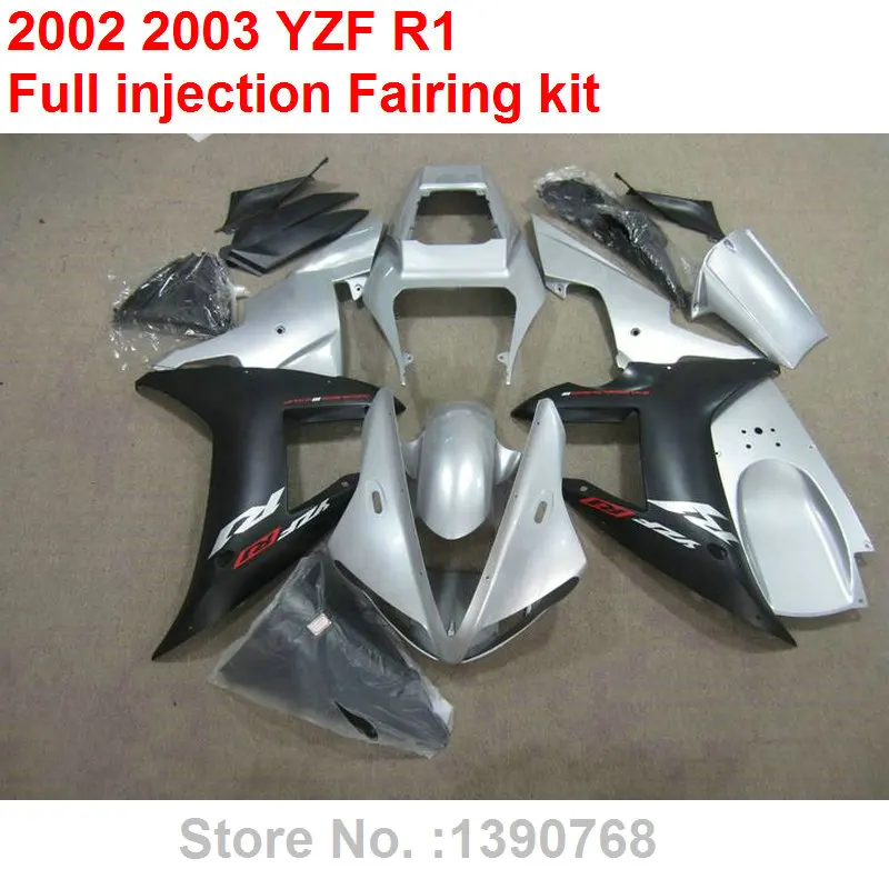 Обтекатели для кузова Yamaha YZF R1 02 03 серебристо-черные обтекатели мотоцикла YZFR1 2002