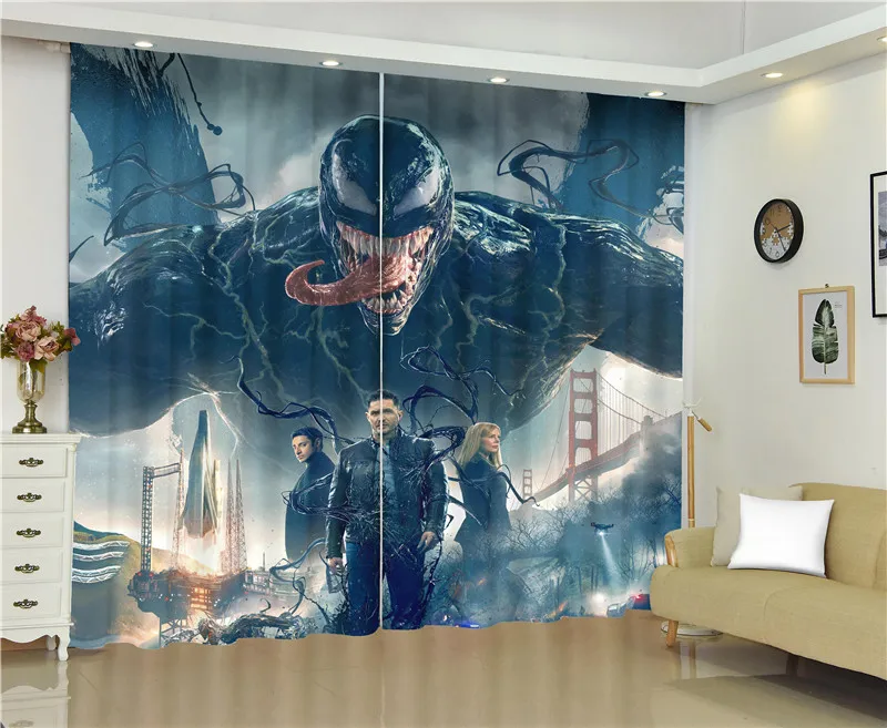 Ядовитые занавески на окно Marvel, супер герой, жалюзи, готовые занавески на окна, Затемненные занавески для гостиной, жалюзи