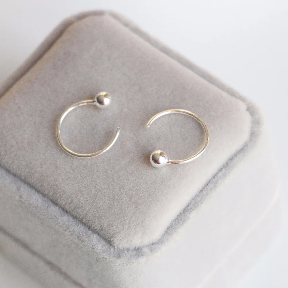 Женские серьги из серебра S925 пробы обручи бусины в новом художественном стиле 2017