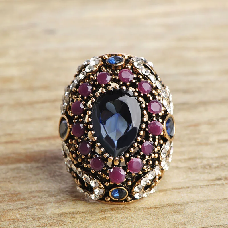 Королевские турецкие кольца Синие Ювелирные изделия Anillo Turco аксессуары