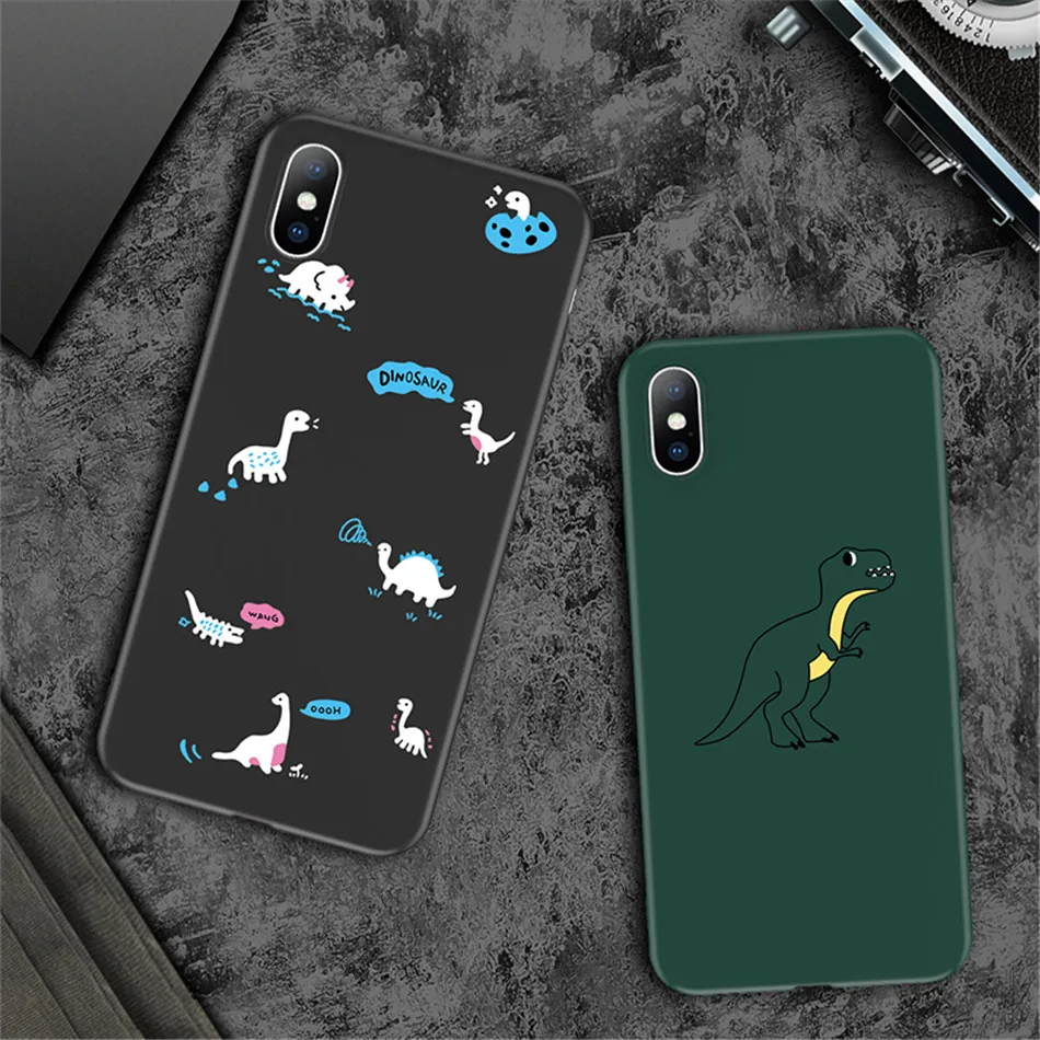 Чехол для телефона Lovebay с рисунком динозавра из мультфильма для iPhone 11 Pro Max X XR XS MAX 6 6s 7 8 Plus с сердечком из мягкого ТПУ чехол для iPhone 5 5S se
