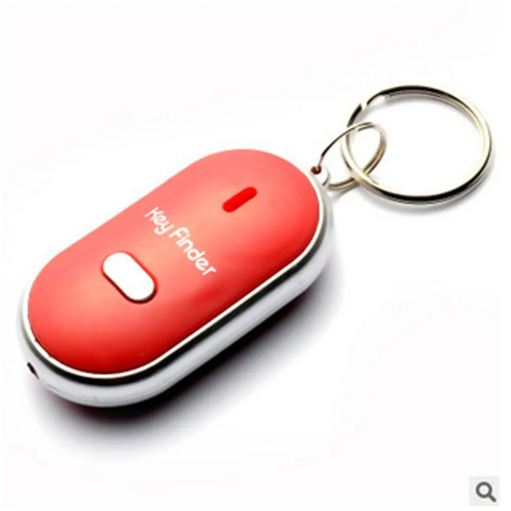 Красный Wireless Whistle Key Finder Keychain For Women Men Anti-Lost Device Keyrings Electronic Anti-Theft Ellipse Plastic Key Search - Цвет: Красный