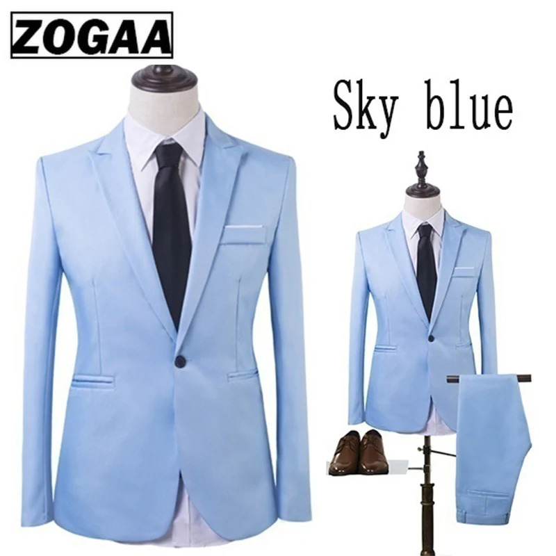 2019 высокое качество мужские модные тонкие костюмы деловые повседневные Костюмы