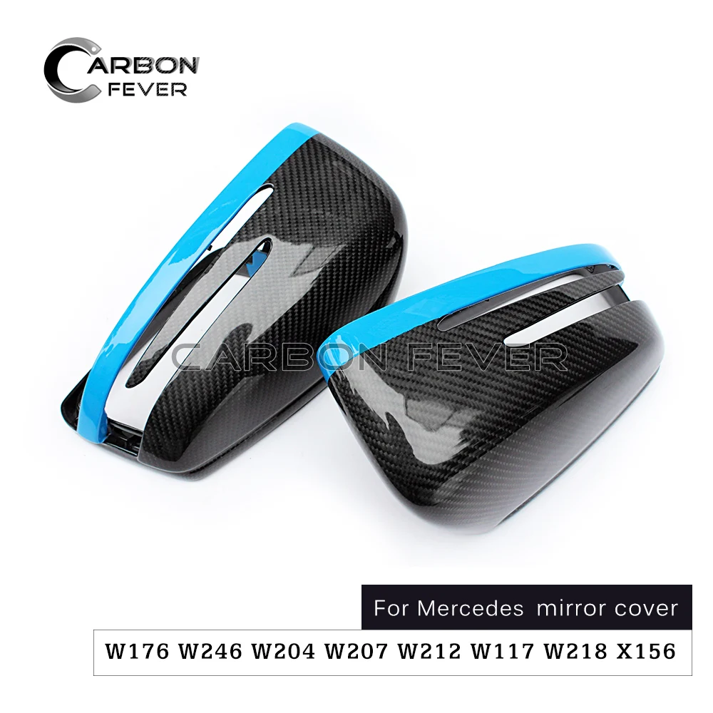 Пара крышки зеркала из углеродного волокна подходит для Mrcedes A B C E CLA CLS GLA класс W176 W246 W204 W205 W207 W202 W213 W117 W218 X156
