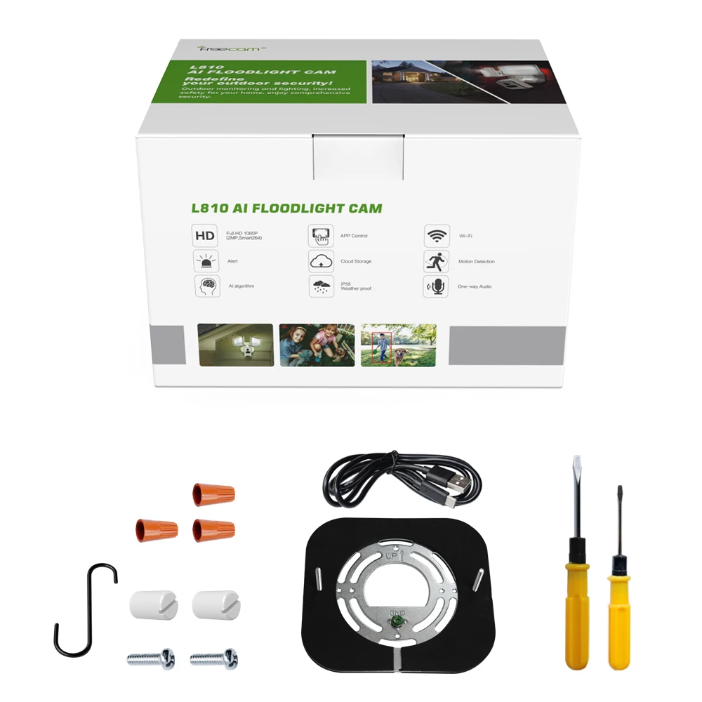 Freecam 1080 P прожектор камера домашняя безопасности односторонняя аудио движение