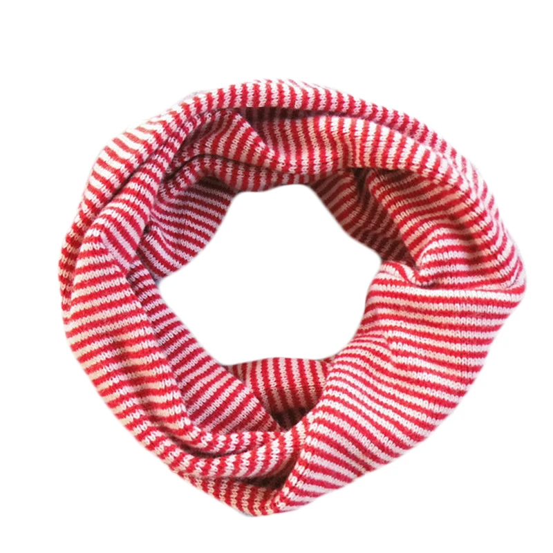 

Baby Kids Fashion Scarf Children Winter Knitting Striped O-ring Unisex Cotton Scarves Boys and Girls Neck Warmer Collar