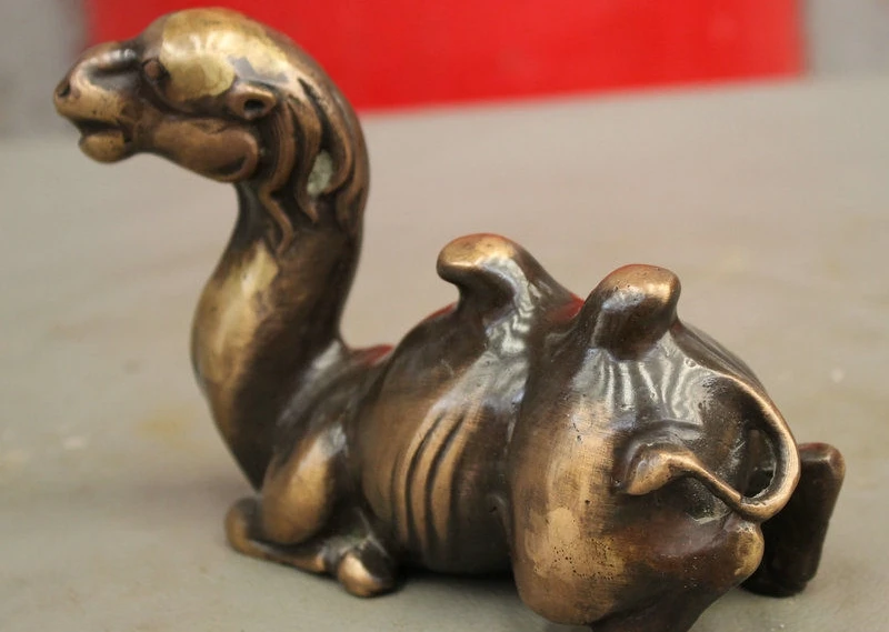 5 &quotКитайский Дворец Королевский Чистая Бронза Медь Верблюд Ламы Ручка Стойки