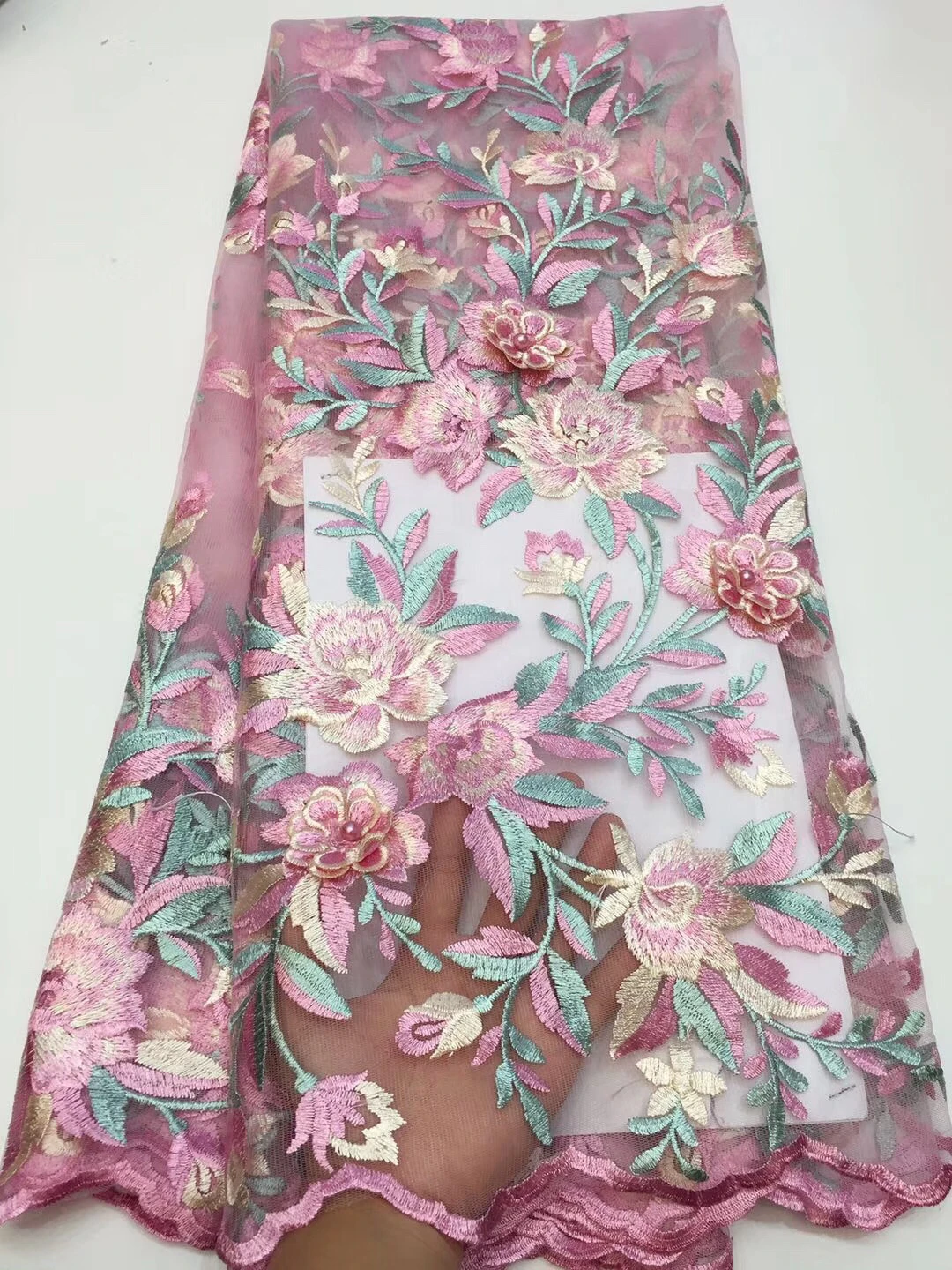 2019 последняя африканская кружевная ткань с объемным цветком высокое качество