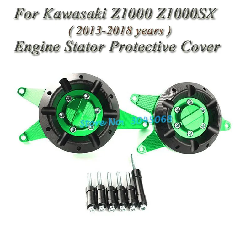 Для KAWASAKI Z1000 2010- Z1000SX 11- Ninja1000 Мотоцикл с ЧПУ алюминиевый двигатель статор Защитная крышка защита - Цвет: Зеленый