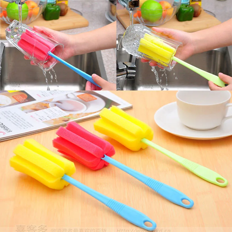 Губчатая щетка для бутылочки кормления ребенка вращающаяся на 360 градусов