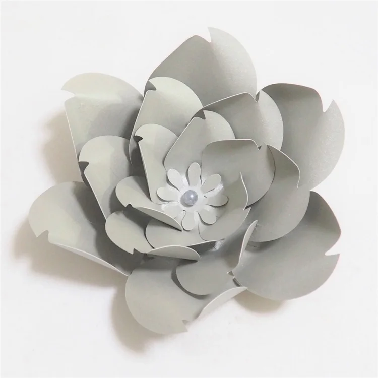 65-80 см DIY Искусственные цветы Fleurs Artificielles фон блестящие гигантские Свадебные Бумажные цветы вечерние украшения для детской комнаты - Цвет: Glittered Gray
