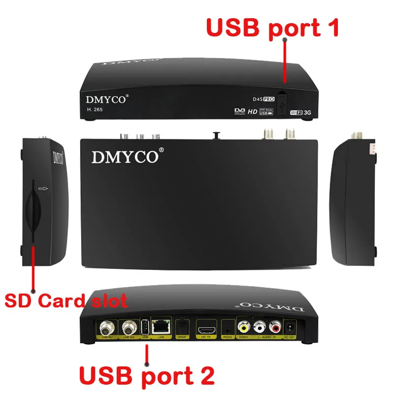 D4SPRO DVB S2 Цифровой спутниковый ресивер HD 1080P двойной тюнер Европа ТВ рецептор Biss