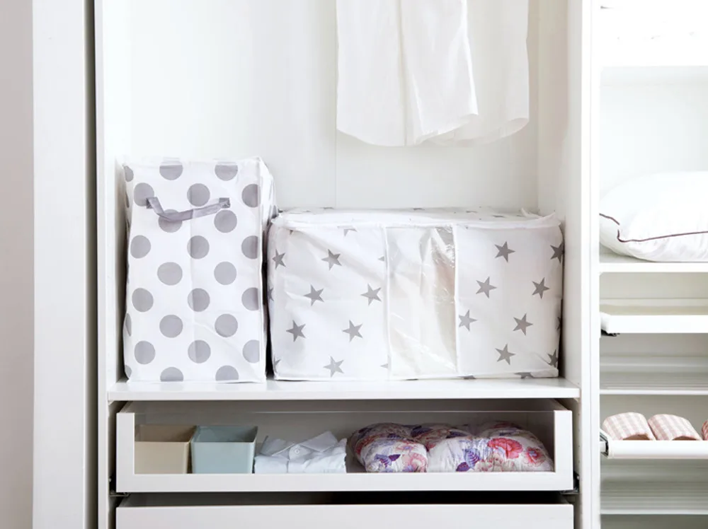 

Foldable Storage Bag Clothes Blanket Quilt Closet Sweater Organizer Box Pouche D