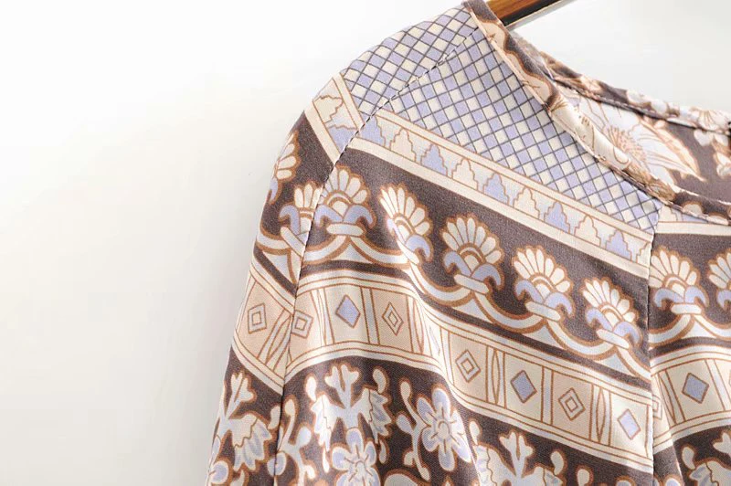 Everkaki Boho Gypsy мини-платье для женщин с оборками и круглым вырезом, с длинным рукавом, богемное женское платье, лето-осень