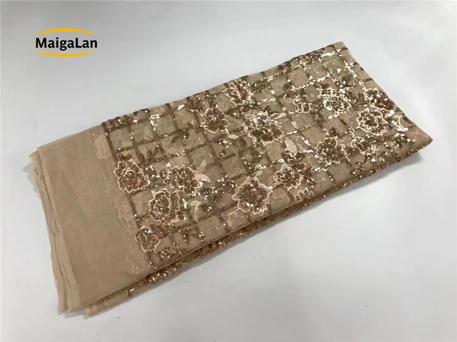 Maigalan Горячая Вышитые Тюль Кружево Ткань 5 ярдов французский чистая кружевной