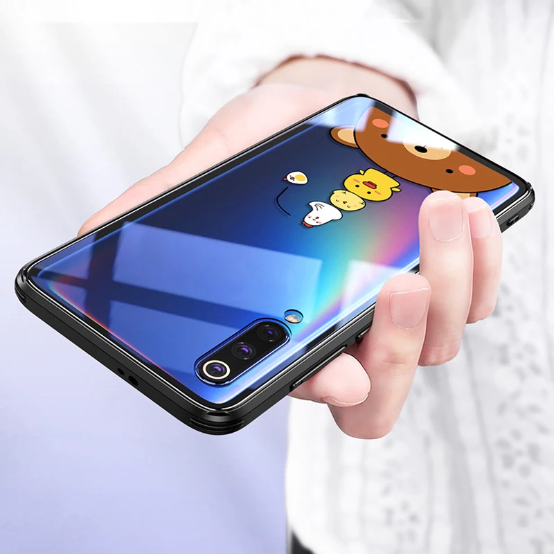 Vpower Tempered Glass Case for Xiaomi Mi9 Back Cover Silicone Soft Edge Coque Mi 9 M9 Cases 6.39 inch | Мобильные телефоны и