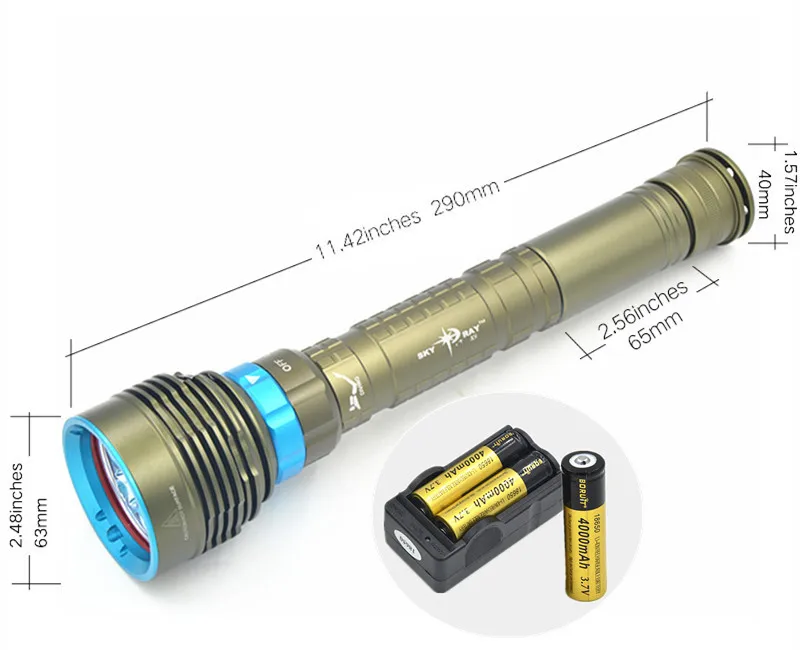 14000lm 7x XM L L2 LED 18650/26650 Дайвинг фонарик подводный 200 м лампа + 3x18650 батарея зарядное