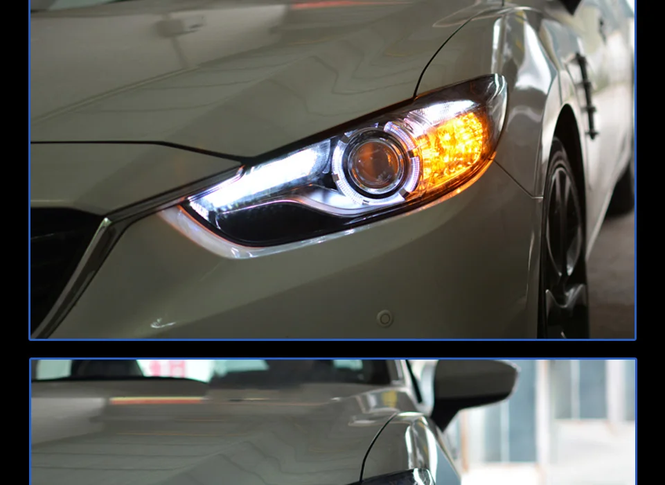 АКД Тюнинг автомобилей фары для Mazda 6 мазда 6 atenza 2013- светодиодные фары DRL ходовые огни Биксеноновые лучевые огни ангельские глазки