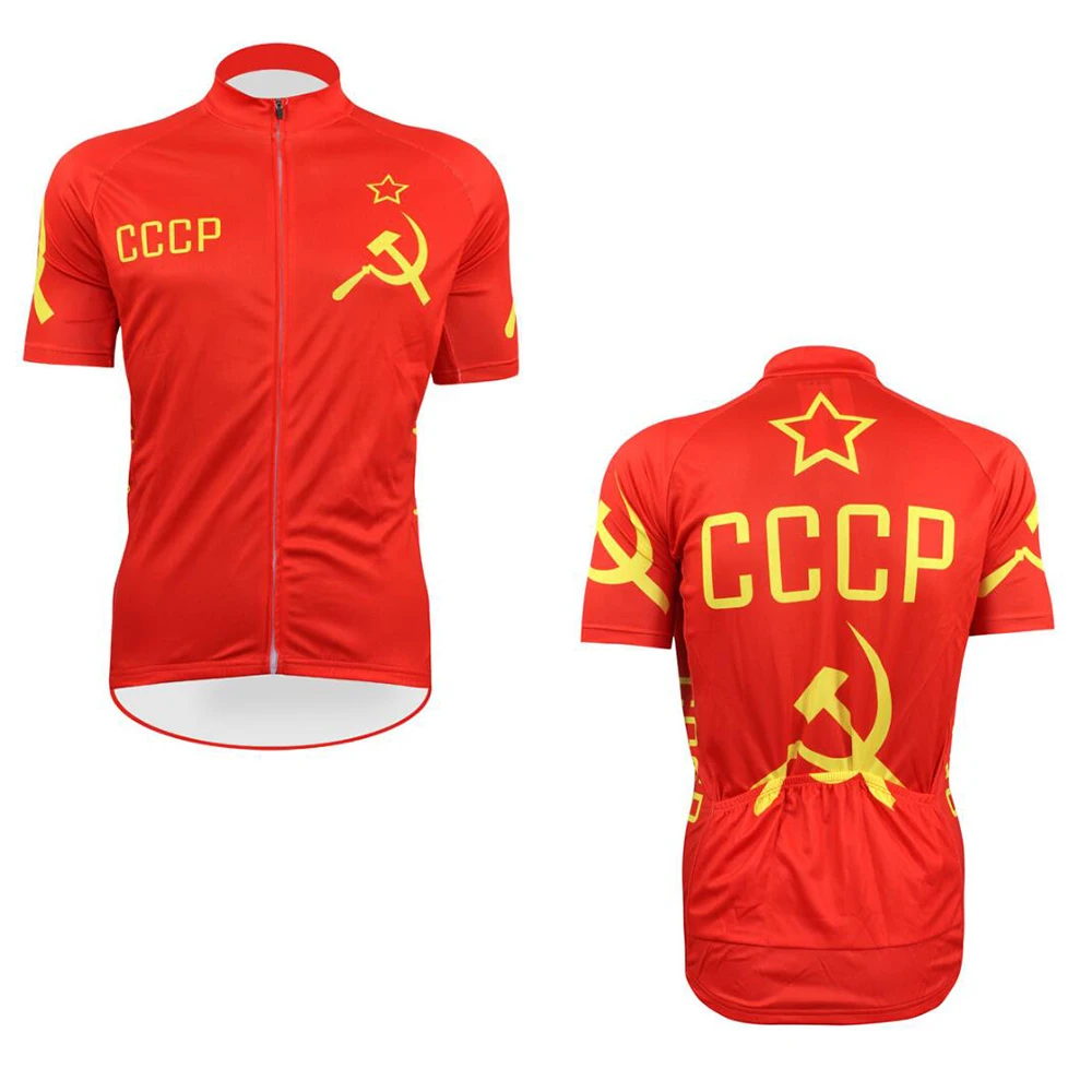 Рекламная популярная красная веломайка CCCP одежда для езды на велосипеде рубашка
